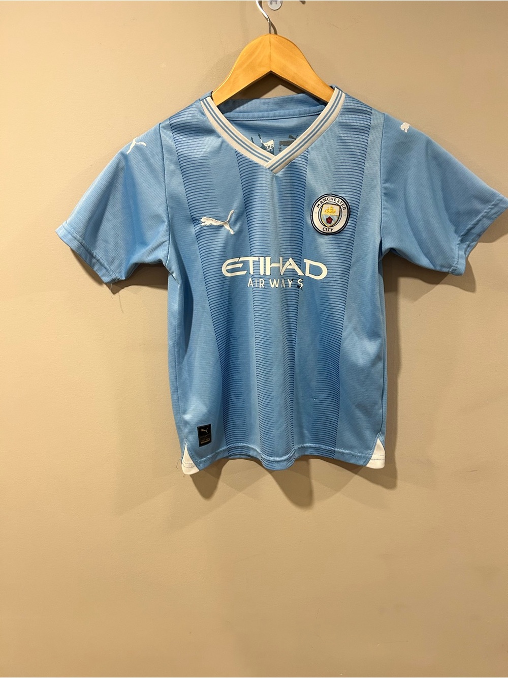Puma Manchester City FC Blue & White Erling Halland Soccer jersey
